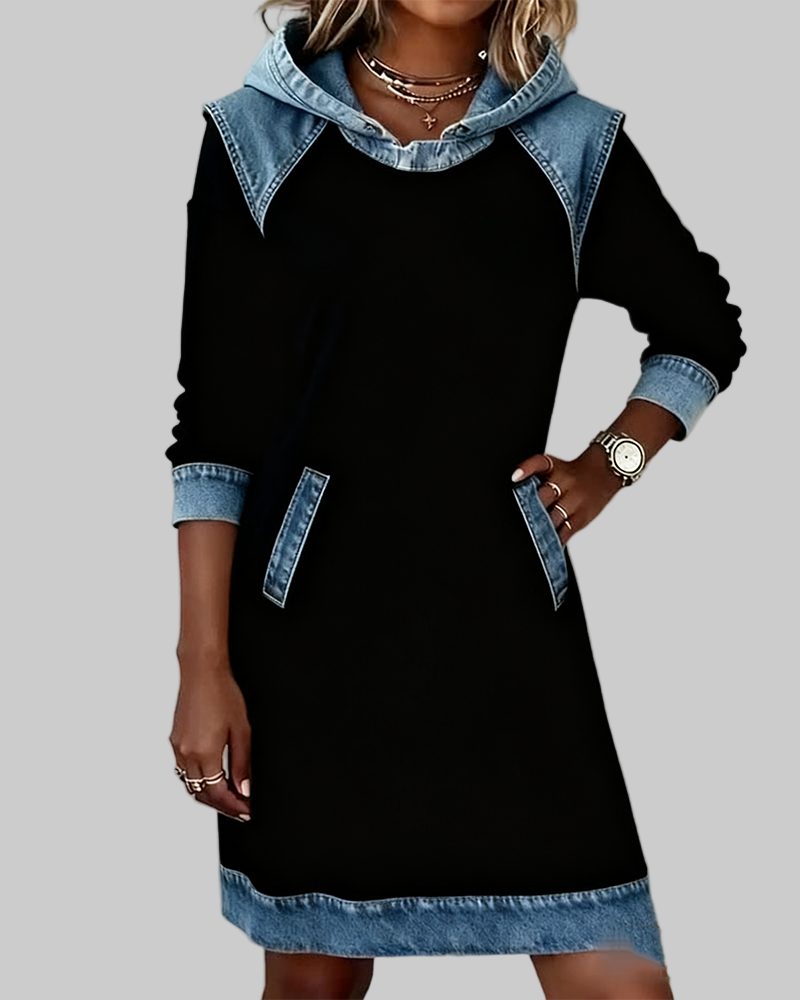 Élodianne™ | Robe Décontractée à Capuche Contrastée