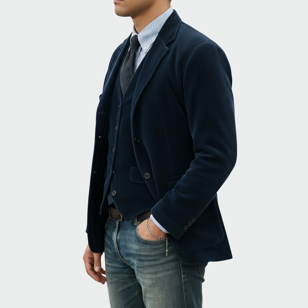 Thomas™ | Ensemble veste & gilet en velours pour homme